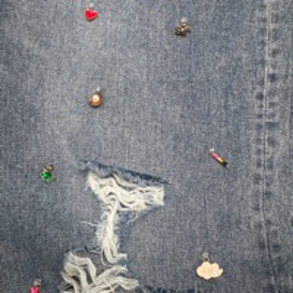 FASHION NOVA Charmed Jeans, Size 13, Blue, Distressed - Picture 3 of 9
